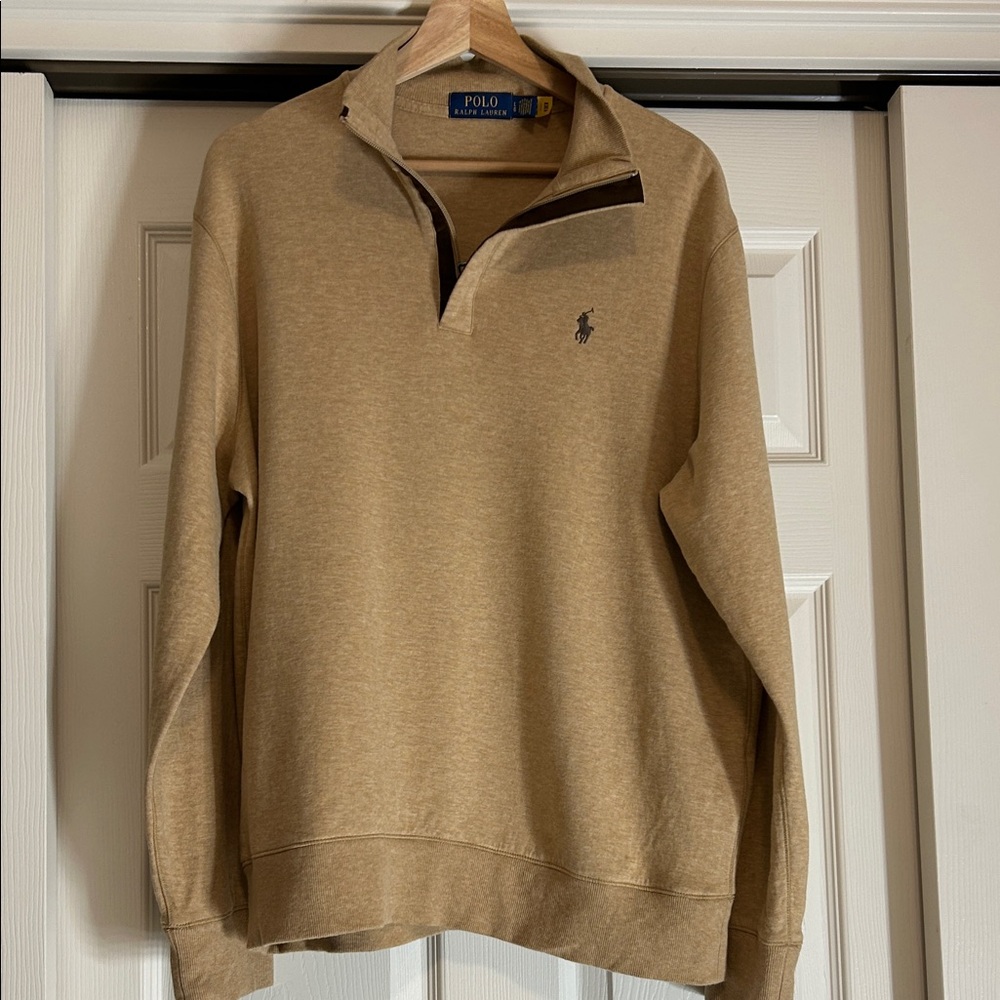 Polo Ralph Lauren Preppy Casual Beige Men's Luxury Jersey Pullover Large - Picture 2 of 11